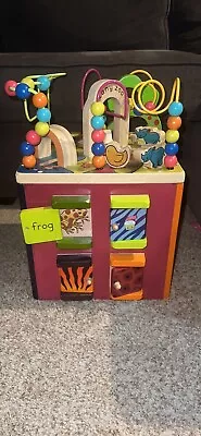 Zany Zoo Wooden Activity Cube Educational Preschool Learning Bead Maze Toy B You • $50