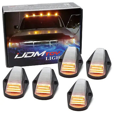 5pc Clear Lens Amber Full LED Cab Roof Marker Lights For Ford 1980-97 F150 F250 • $41.39