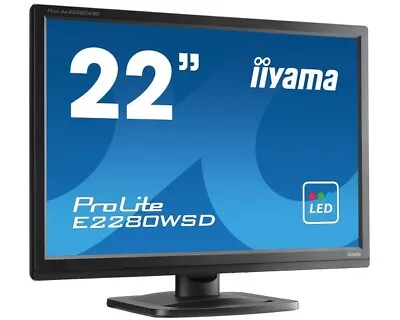 ProLite E2280WSD 22’’ 1680x1050 LED-backlit Monitor. Dvi & Vga Outputs • £23.99