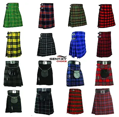 Highland Tartan Kilt 8 Yards Scottish Dress Many Tartan Designs Traditional Kilt • £61.97