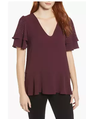 Michael Michael Kors Womens Embellished Peplum Blouse S • $12.99