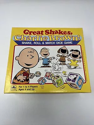 Vintage Great Shakes Charlie Brown Game Golden Roll & Match Dice Peanuts Game • $8.09