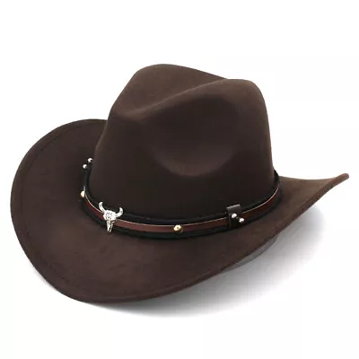 Western Style Cute Kid Boy Girl Winter Wool Wide Brim Cowboy Hat Photography Cap • $12.99