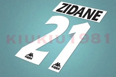 Juventus Zidane #21 1996-1997 Homekit Nameset Printing • £11.99