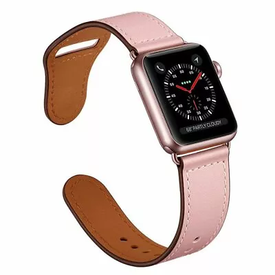 $11.30 • Buy 【Genuine Leather】Apple Watch Band Strap Series 8 7 SE 6 5 4 3 38 42 40 44 45mm