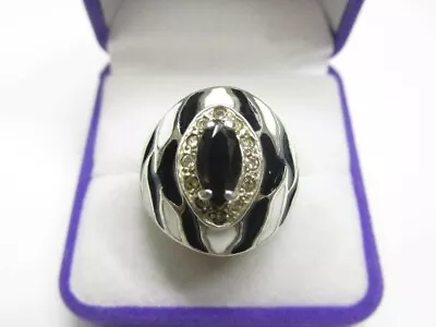 Vintage Russian Sterling Silver 925 Ring Enamel Women's Jewelry Size 9 • $69