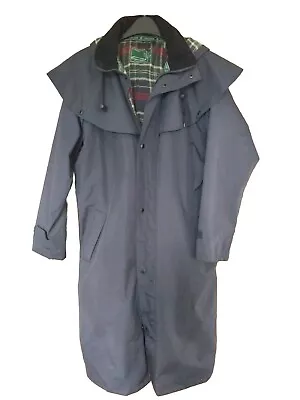 Country Estate Navy  Waterproof Coat Cape Shoulders And Hood Size S VGC • $19.88