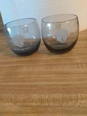 $30 • Buy 2 Vintage New Orleans Saints Football Helmet Nfl Whiskey Rock Glass Tumblers