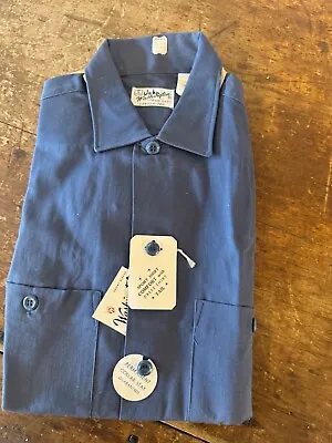 Vintage 1940s Washington Dee Cee Sanforized Khaki Twill Work Shirt XL • $120