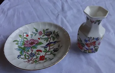 £8 • Buy Aynsley Pembroke Shallow Bowl 5  & Small Butterfly Vase Height 3.5 