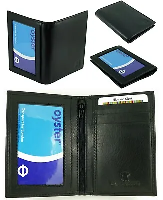 £9.99 • Buy Real Leather Oyster Travel Credit Business Card Holder With Twin ID Windows 
