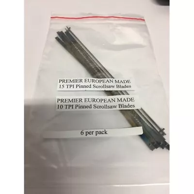 $9.75 • Buy Scroll Saw Blades Mixed Pack 10 Tpi And 15 TPI Pinned End Free Post!