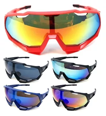 Oversized Wrap Around One Piece Shield Lens Sunglasses Goggles Sport Outdoor Nwt • $8.95