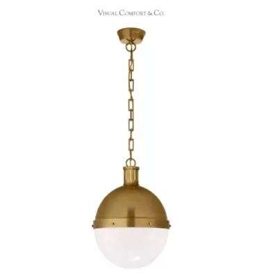Visual Comfort TOB 5063HAB-WG Hicks 13  Large Pendant With White Glass*READ* • $399.99