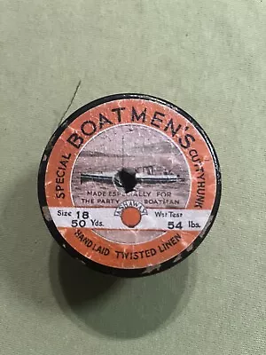 Vintage Special BOATMEN’S Cuttyhunk  Ashaway Fishing Line Wooden Spool W/line • $24.99