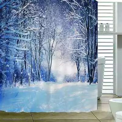 Snowed A Lot In Winter Shower Curtain Waterproof Polyester Bathroom Decoration • $16.99