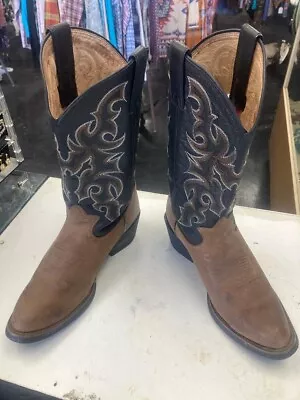 Tony Lama Men's Brown Bullhide Leather Western Cowboy Boots Sz 9 EE • $54.50