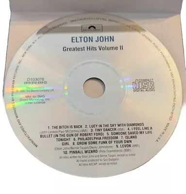 Greatest Hits 2 By Elton John (CD Only 1990) Ii • $4.30