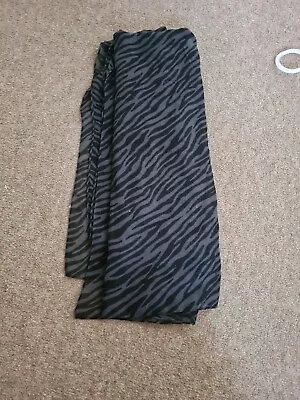 Black And Grey Zebra Print Scarf • £2