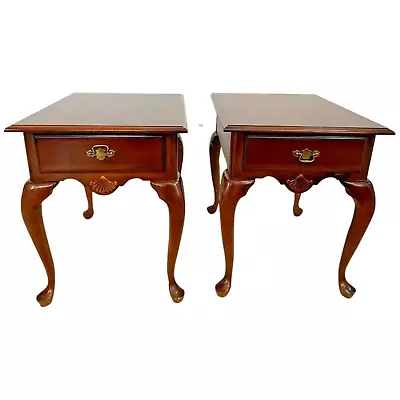 Vintage Pair Of American Drew Side Tables  Nightstands Single Drawer Matching  • $836.50