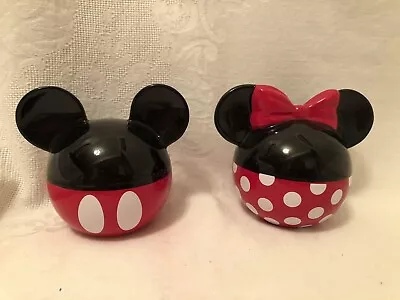 Disney Ceramic Mickey & Minnie Mouse Salt And Pepper Ear Shakers New Never Used • $17.19