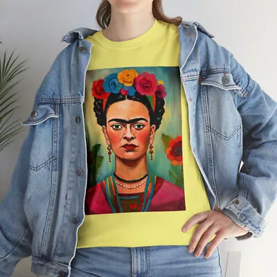 Vibrant Frida Kahlo Inspired Digital Art Tee: Wear A Masterpiece! • $22