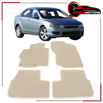 Fits 08-17 Mitsubishi Lancer Beige Nylon Floor Mats Front Rear Carpet 4 Pieces • $34.99