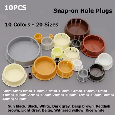 Multi-color Round Plastic Snap-on Hole Plugs Blanking End Caps Tube Dia 5mm-50mm • $2.33