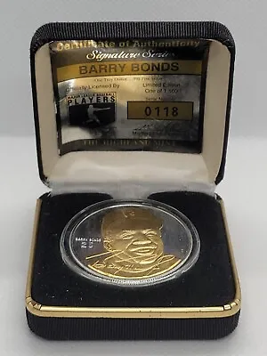 Barry Bonds Silver Coin One Troy Ounce .999 Limited Edition MLB Signature Series • $56.69