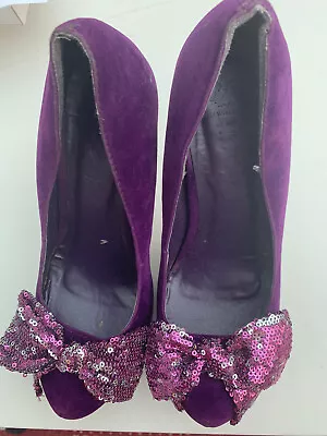 Holly Willoughby Purple Suede Effect Platform Court Shoes 6/39 • £8