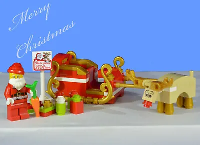 LEGO Pieces SANTA'S Sleigh With Santa And Rudolph Reindeer Presents  • £17.49
