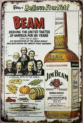 JIM BEAM Garage Rustic Look Vintage Tin Signs Man Cave Shed & Bar E • $10