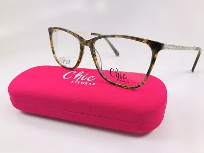 New Chic Tortoise SOPHIE Eyeglasses 57mm W/Case For The Stylish Large Woman • $59.95