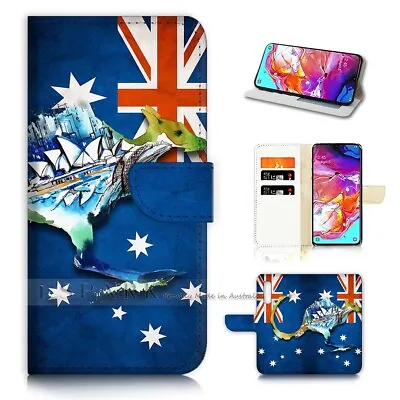 ( For Optus X Power 2 ) Flip Wallet Case Cover AJ40333 Australia Flag • $12.99