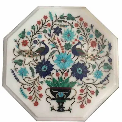 12  Marble Corner Top Table Semi Precious Stone Handmade Floral Inlay Art Work • £220
