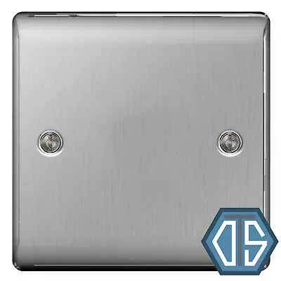 £4.49 • Buy BG Nexus NBS94 Brushed Steel Satin Chrome Single 1 Gang Blank Plate Cover
