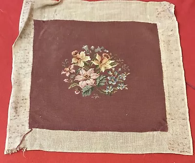 Vintage Needlepoint Canvas Completed • $22.50