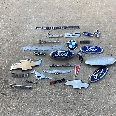 $100 • Buy VINTAGE LOT OF 25 Vintage Chevy SS Custom Ford Coronet Tracker Emblems