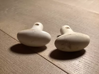 £12 • Buy Vintage White Bakelite Door Knobs/handles, Oval Shape 