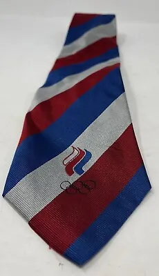 Russian Olympic Committee Necktie  Olympic Emblem Logo Vintage Horizontal Stripe • $30