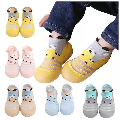 Baby First-Walking Shoes Toddler Infant Boys Girls Crawling Slippers Crib Socks • £7