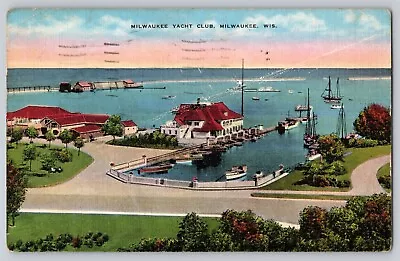 Postcard Wisconsin Milwaukee Bay Yacht Club Typed Message Radio Host Jack Norman • £15.15