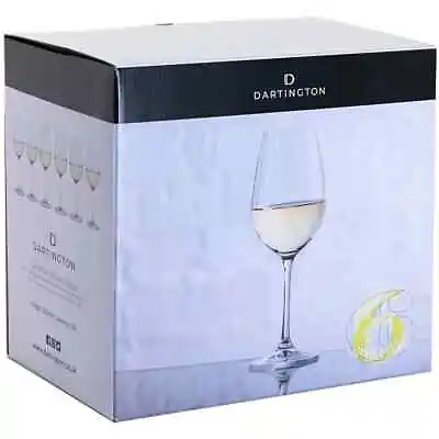 Dartington White Wine Glasses Set Of Six 350ml Crystal Dishwasher Safe 22cm High • £27.60