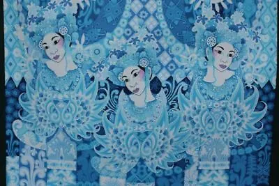 Balinese Blue Dancers Painting Modern Wall Art Decor Hand Painted Signed Detu • $564.73