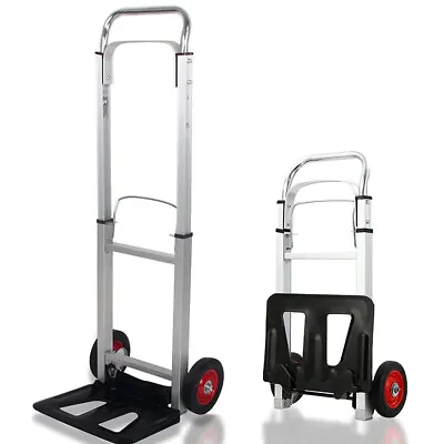CARSTY Hand Truck Dolly Aluminium Folding Luggage Cart Portable Moving Trolley • $79.99