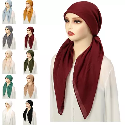 Womens Muslim Hijab Cancer Chemo Hat Turban Cap Cover Hair Loss Head Scarf Wrap • £3.59