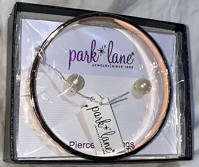 NWT Park Lane Faux Pearl Stud Earrings VTG Vintage & Rose Tone Bracelet • $10