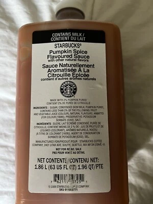 $70 • Buy STARBUCKS AUTHENTIC PUMPKIN SPICE FLAVOURED SAUCE FRESH AND SEALED BB March2024
