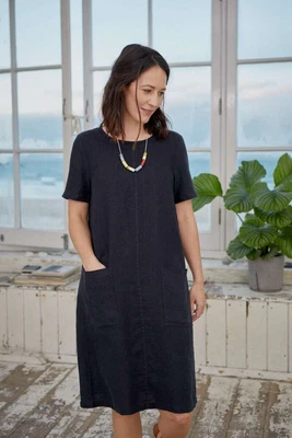 £30 • Buy Seasalt Women's Dress - Navy Round Trip Dress - Regular - Dark Night