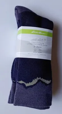 Eddie Bauer Full Cushion Lifestyle Crew Sock 2 Pairs Indigo/Dark Blue New • $15